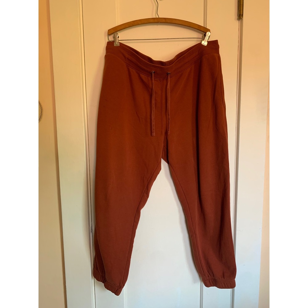 Goodfellow & Co Mens XL Rust Orange Fleece Joggers Drawstring Sweatpants